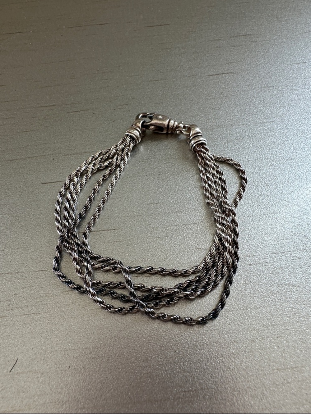 Sterling Silver Multi-Strand Rope Chain Bracelet